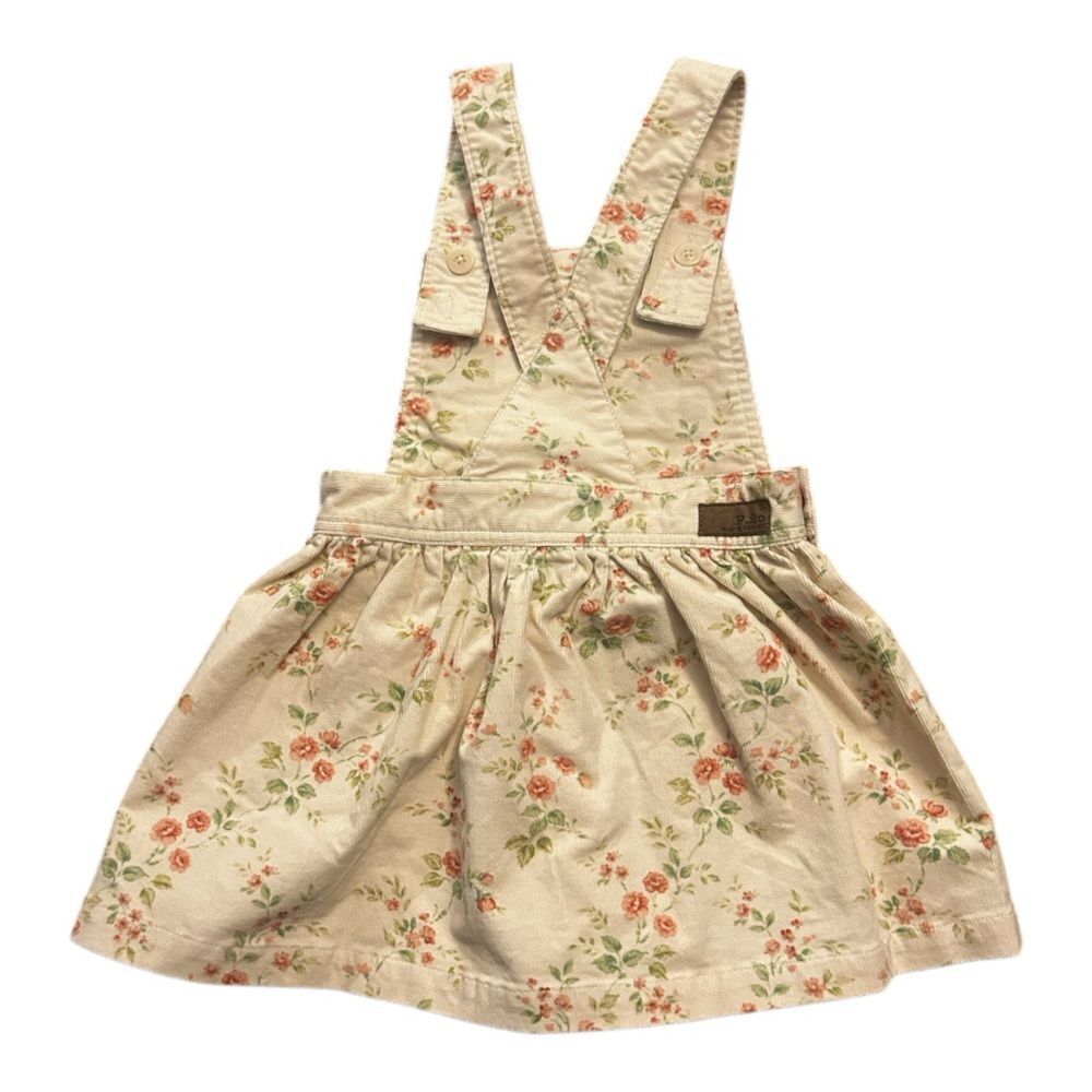 Polo Ralph Lauren Corduroy Dress Girls Floral Jumper Skirtall Cottage Farm